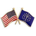 Indiana & USA Flag Pin